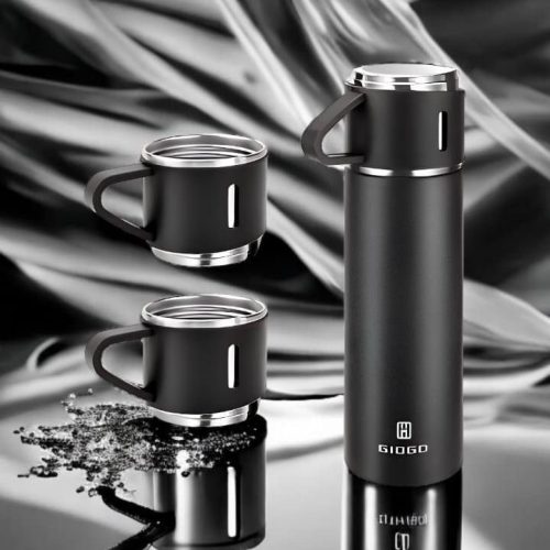Termo Multifunción con Dos Tazas – Comodidad para Compartir