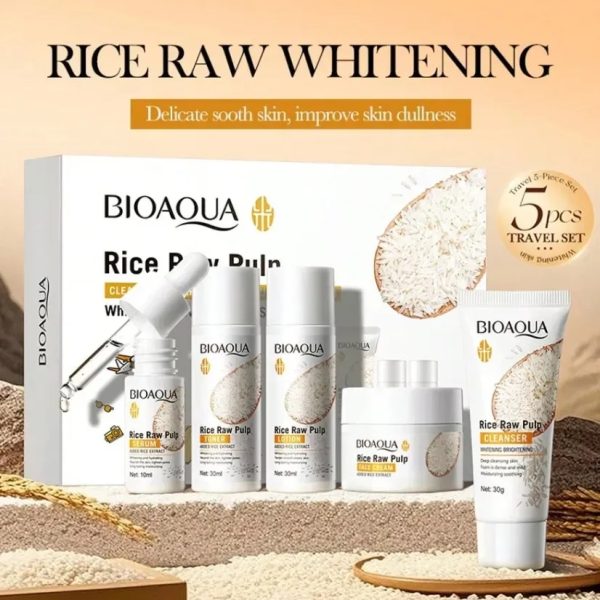 🌾✨ Set Facial BIOAQUA Rice Raw Pulp – Piel Más Luminosa, Hidratada y Radiante ✨🌾
