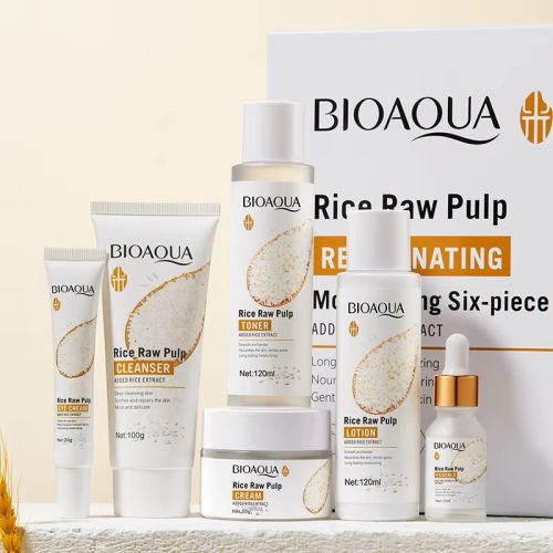 🌾✨ Set Facial BIOAQUA Rice Raw Pulp – Piel Más Luminosa, Hidratada y Radiante ✨🌾